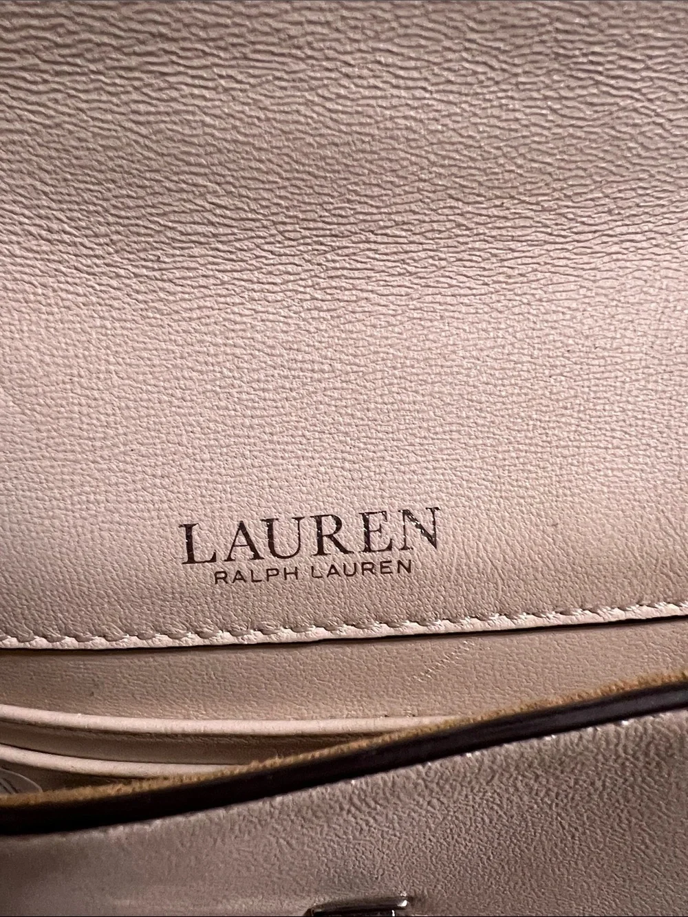 Ralph Lauren mini Neutral Cream Leather Chain Shoulder crossbody Bag - Picture 2 of 7